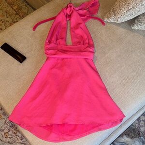 Vibrant Pink Halter Dress